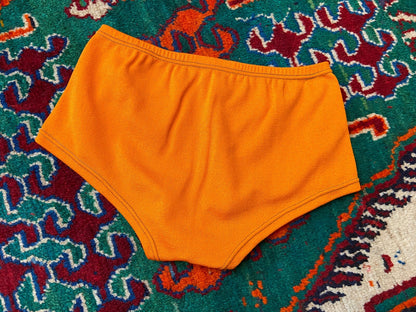Vintage 1970s Orange Button Detail Swim Shorts