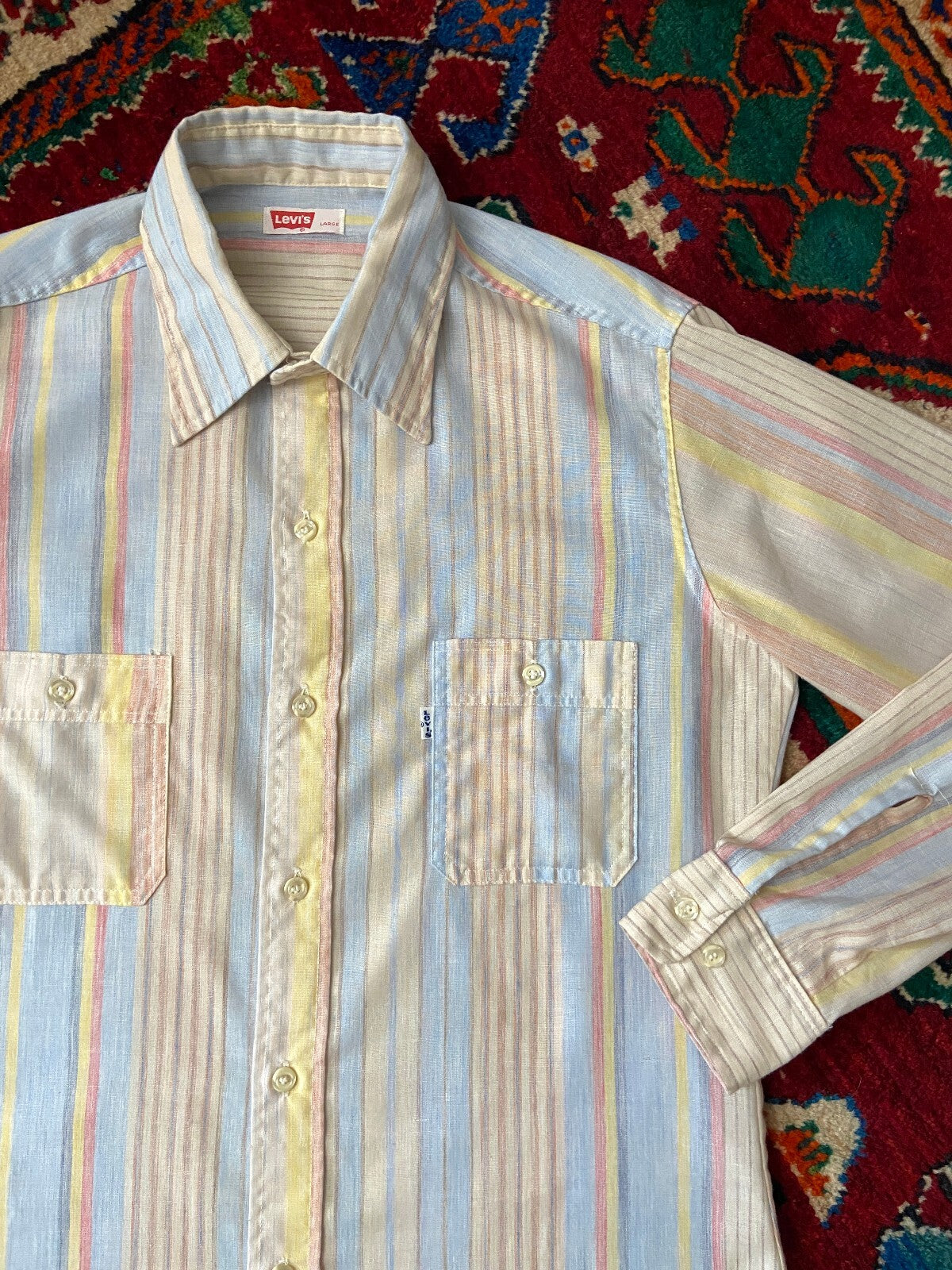 Vintage 1970s Levi's Striped Pastel Shirt