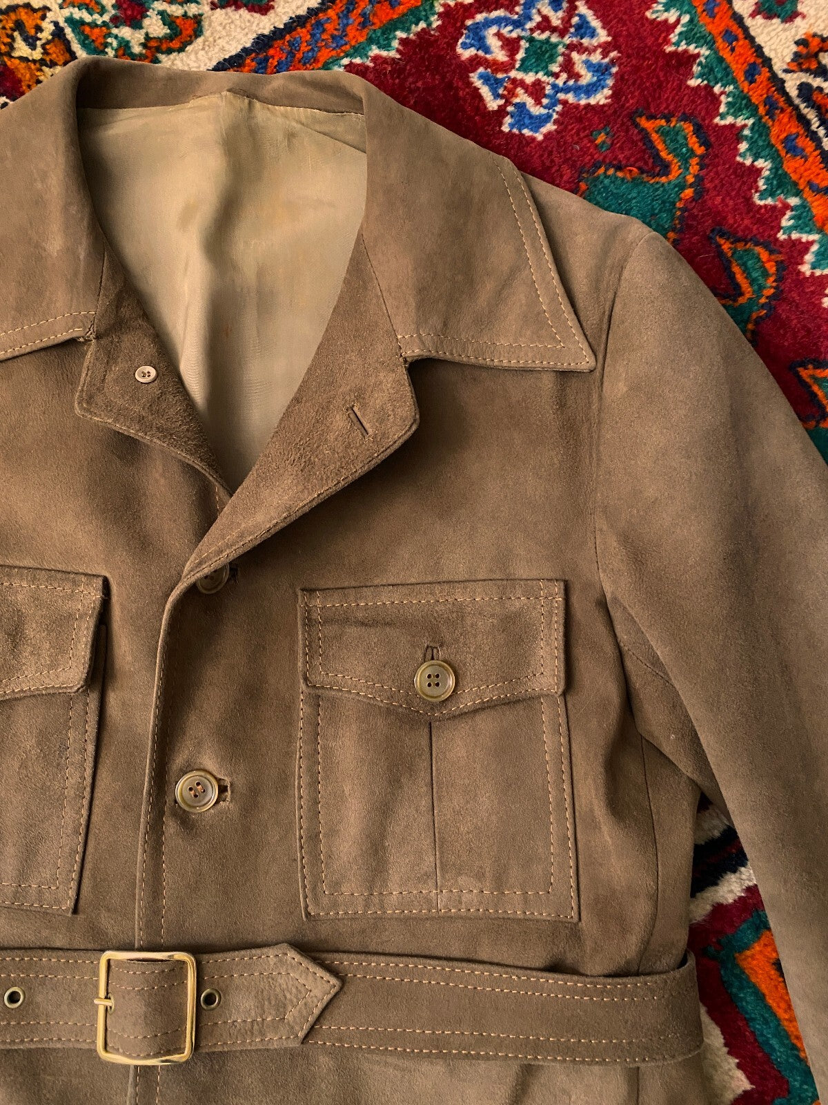 Vintage 1970s Belted Suede Jacket