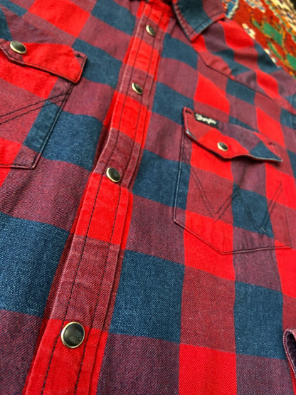 Vintage Y2K Red & Navy Wrangler Western Shirt