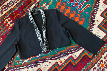 Vintage 1980s Leopard & Pyramid Cropped Jacket