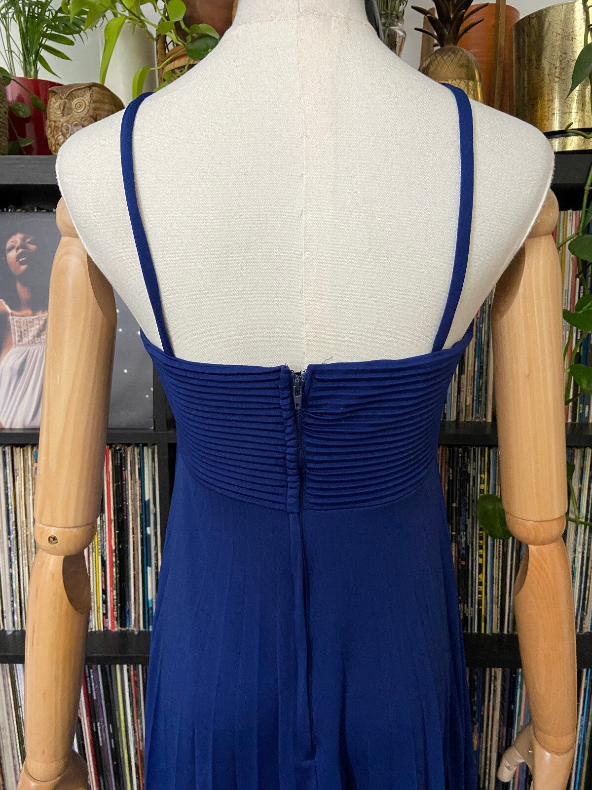 Vintage 1970s Navy Strappy Disco Dress