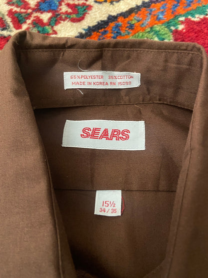 Vintage 1980s Chocolate Brown Sears Shirt