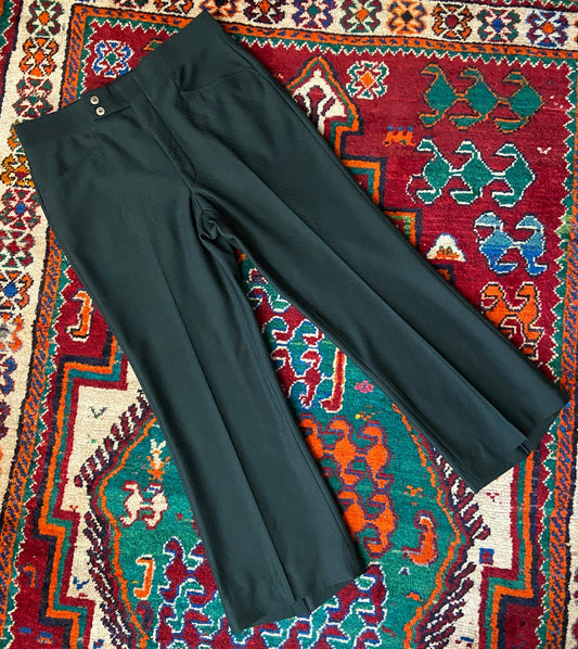 Vintage 1970s Forest Green Bootcut Trousers W34 / L30