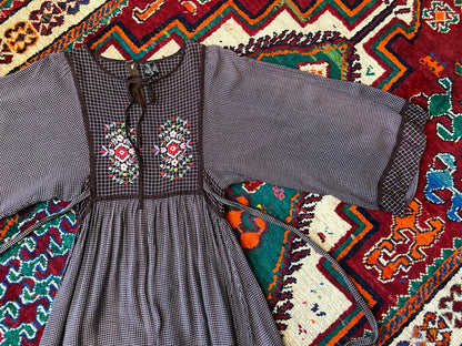 Vintage 1970s Bohemian Embroidered Maxi Dress