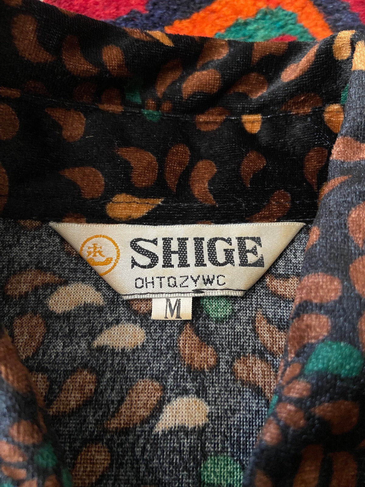 Vintage 1980s Black & Brown Velvet Shirt