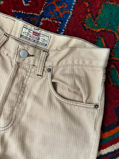 Vintage 90s Beige Levis Striped 443 Jeans W29
