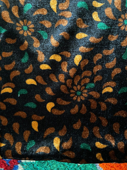 Vintage 1980s Black & Brown Velvet Shirt