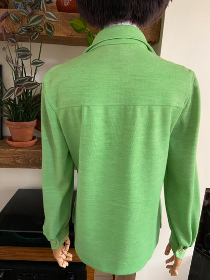 Vintage 1970s Green Thick Knit Shirt