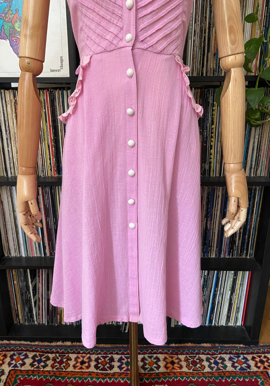 Vintage 1970s Pink Cheesecloth Summer Dress