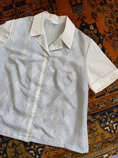 Vintage 1980s Peach Italian Short Sleeve Shirt