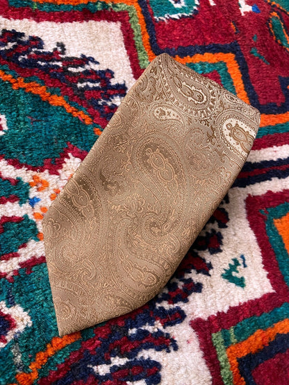 Vintage 1970s Tan Paisley Kipper Tie