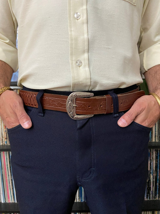 Vintage Western Buckle Embossed Eagle Belt
