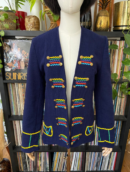 Carolina K Navy Peruvian Folk Jacket