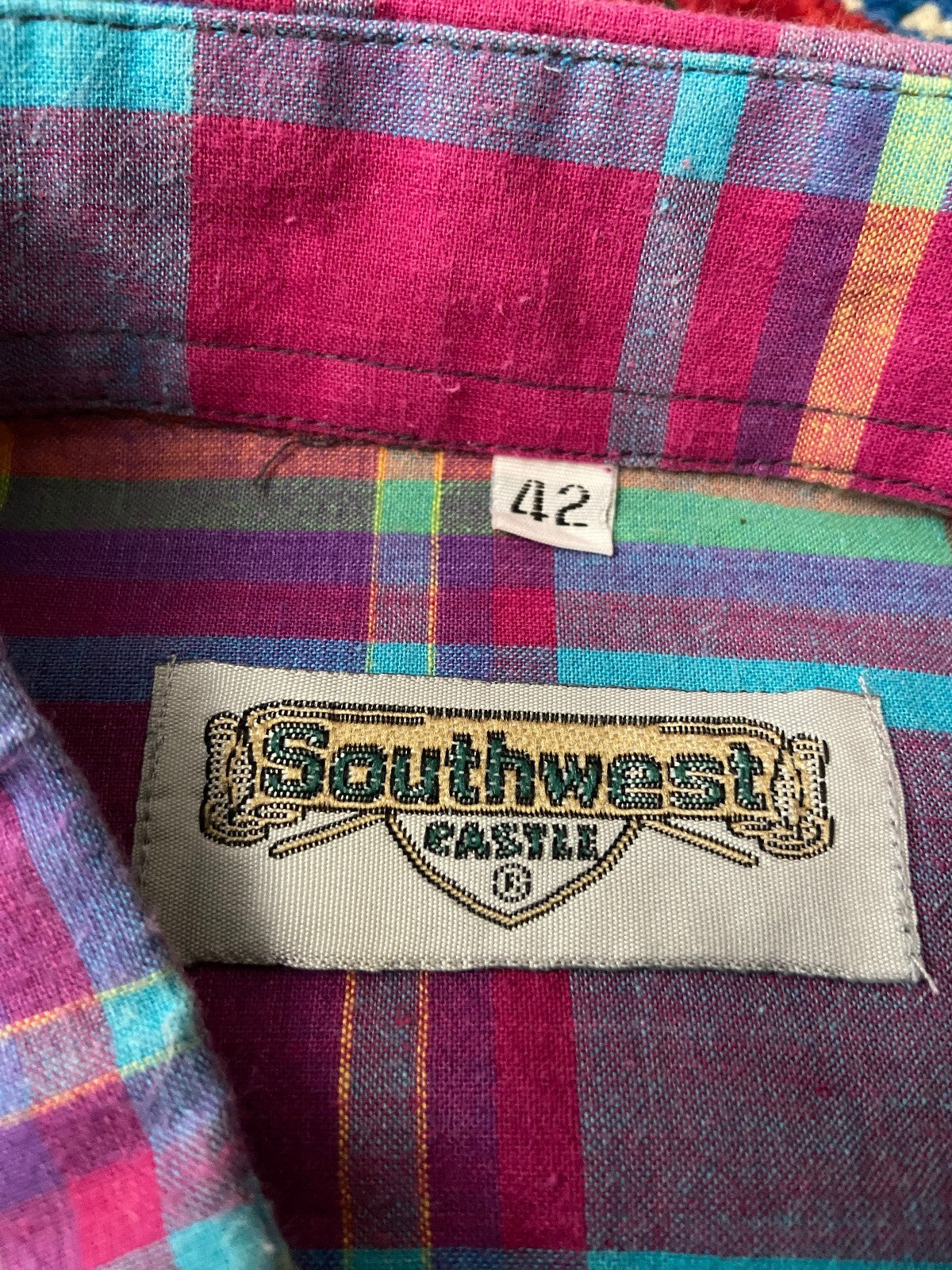 Vintage 1980s Magenta Checked Shirt
