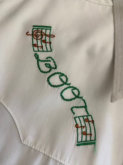 Vintage White Embroidered Western Shirt