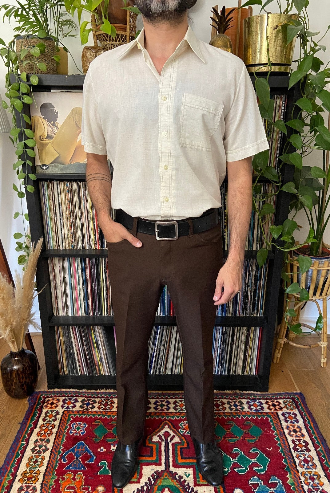 Vintage 1970s Beige St Michael Shirt