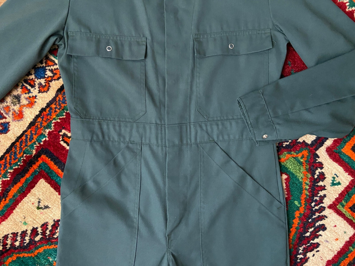 Vintage 1970s Green Workwear Utility Jumpsuit
