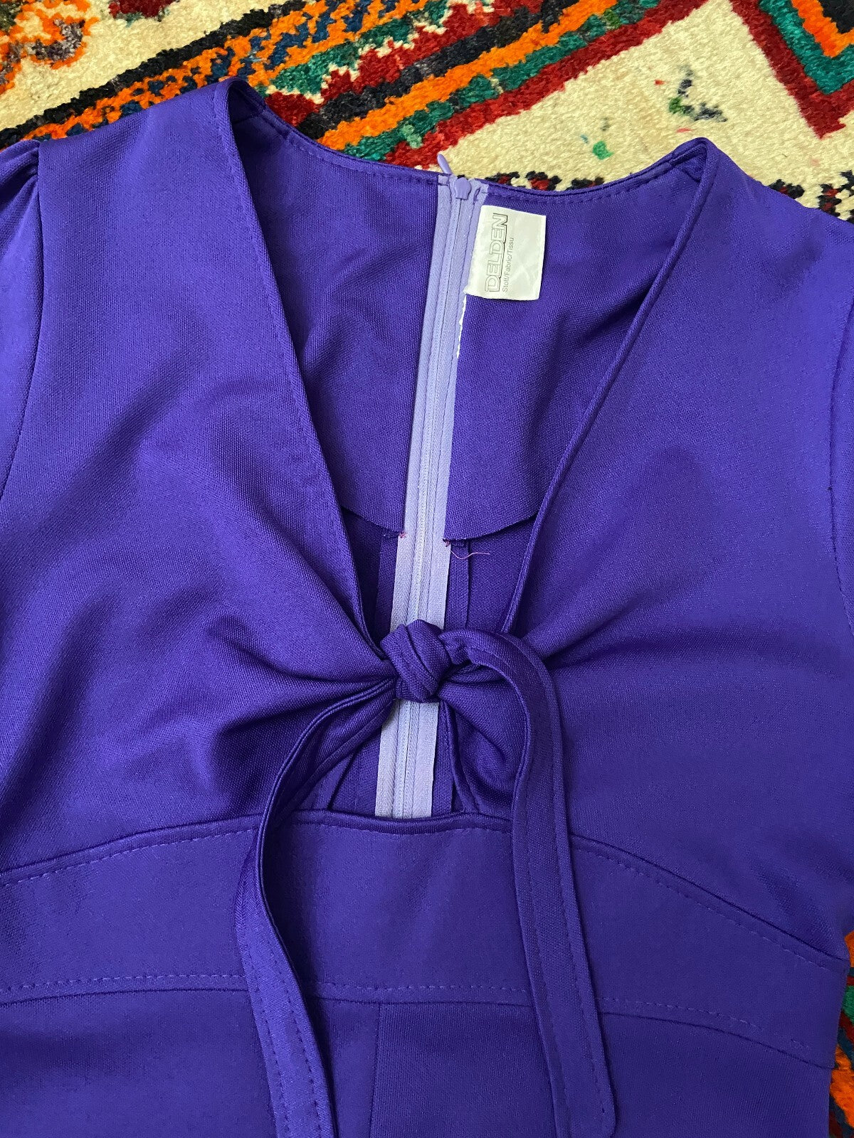 Vintage 1970s Purple Cutout Maxi Dress