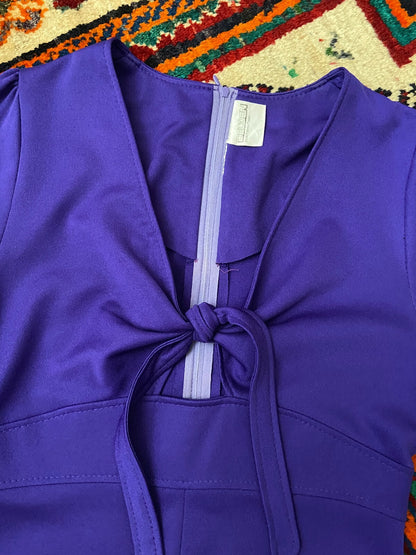 Vintage 1970s Purple Cutout Maxi Dress
