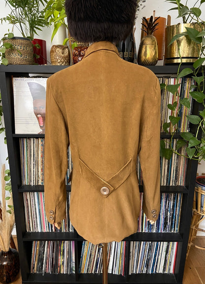 Vintage 1980s Soft Tan Double Breasted Jacket