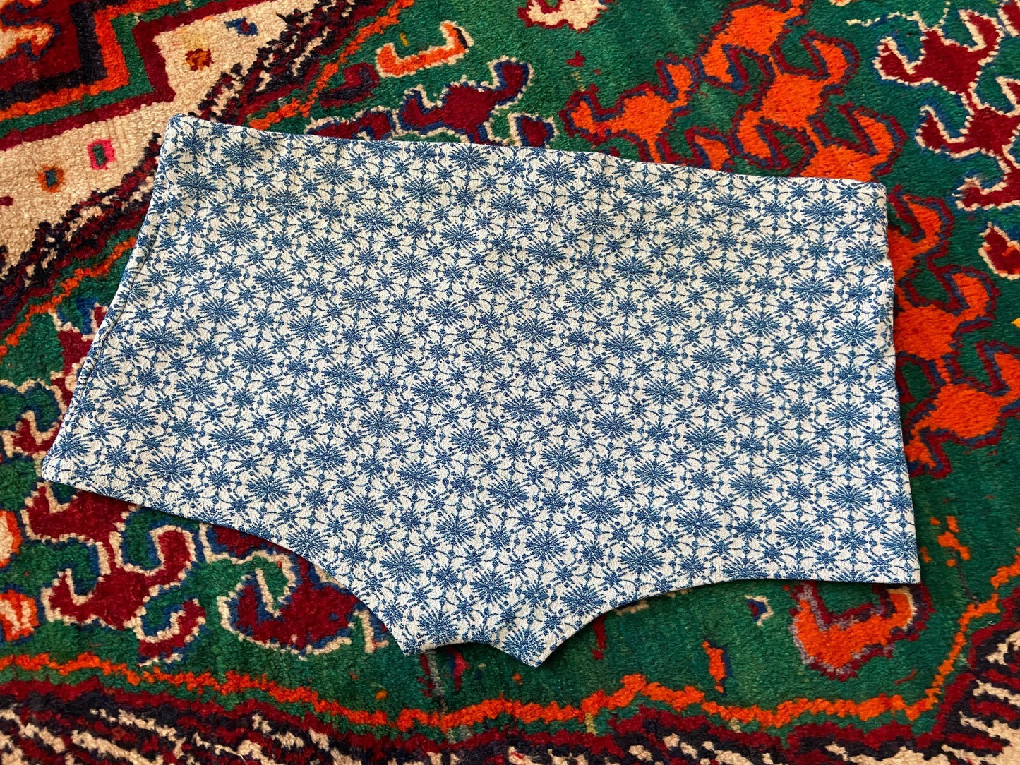 Vintage 1970s Blue Textured Print Swim Shorts