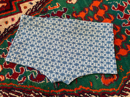 Vintage 1970s Blue Textured Print Swim Shorts