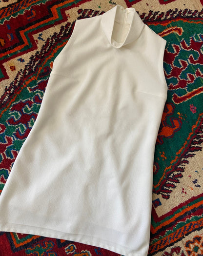 Vintage 1960s White Mini Tunic Dress