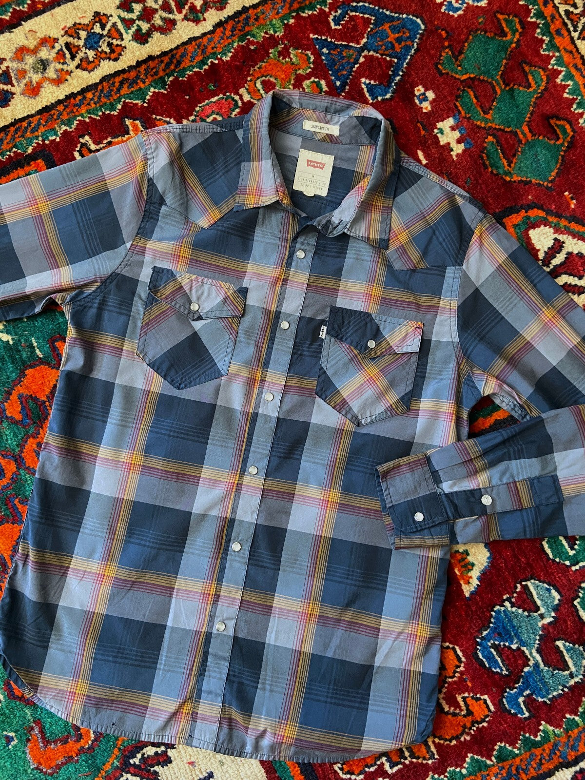 Vintage 90s Dusty Navy Levi's Western Shirt