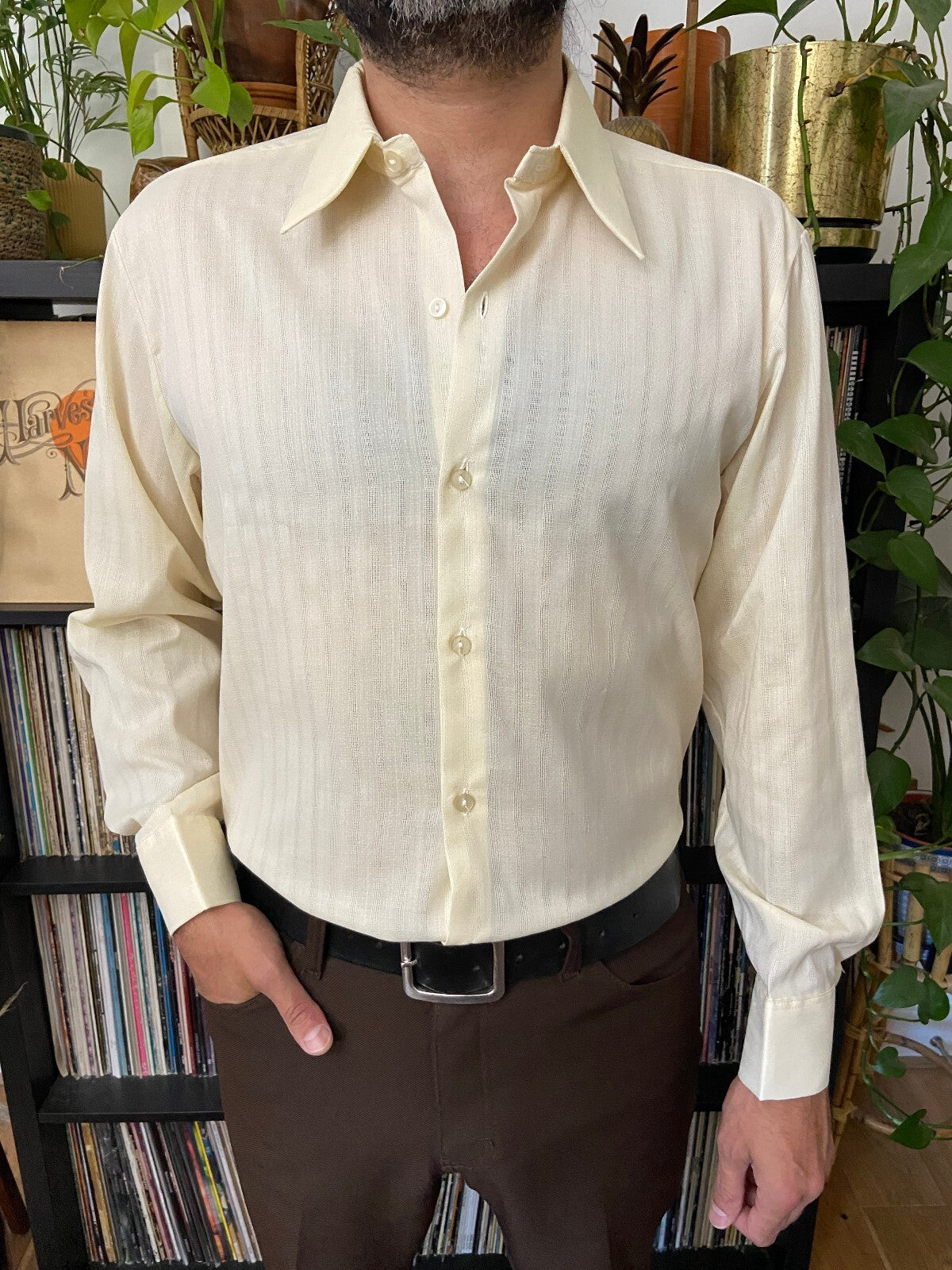 Vintage 1970s Beige Bulgarian Deadstock Shirt