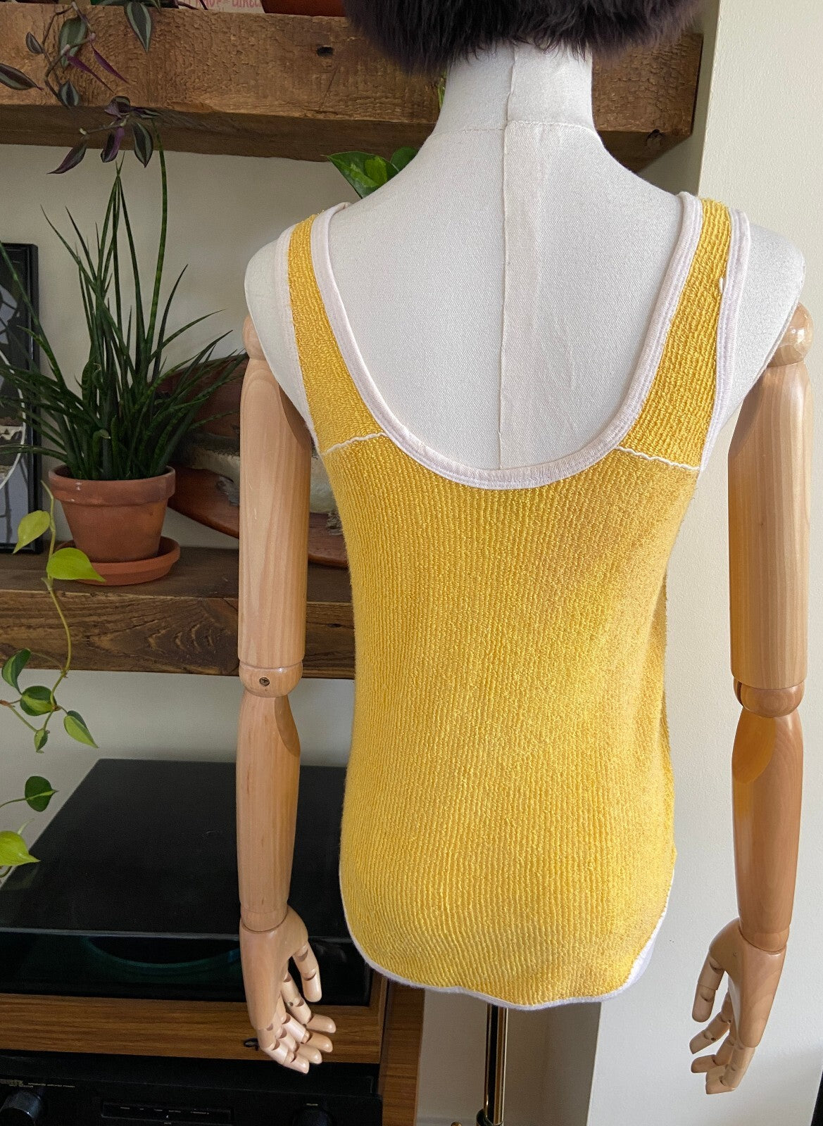 Vintage 1970s Yellow Terry Towelling Vest