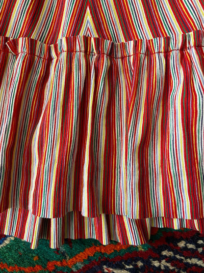 Vintage 1970s Red Striped Peasant Skirt