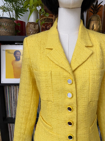 Vintage 1980s Yellow Tweed Jacket