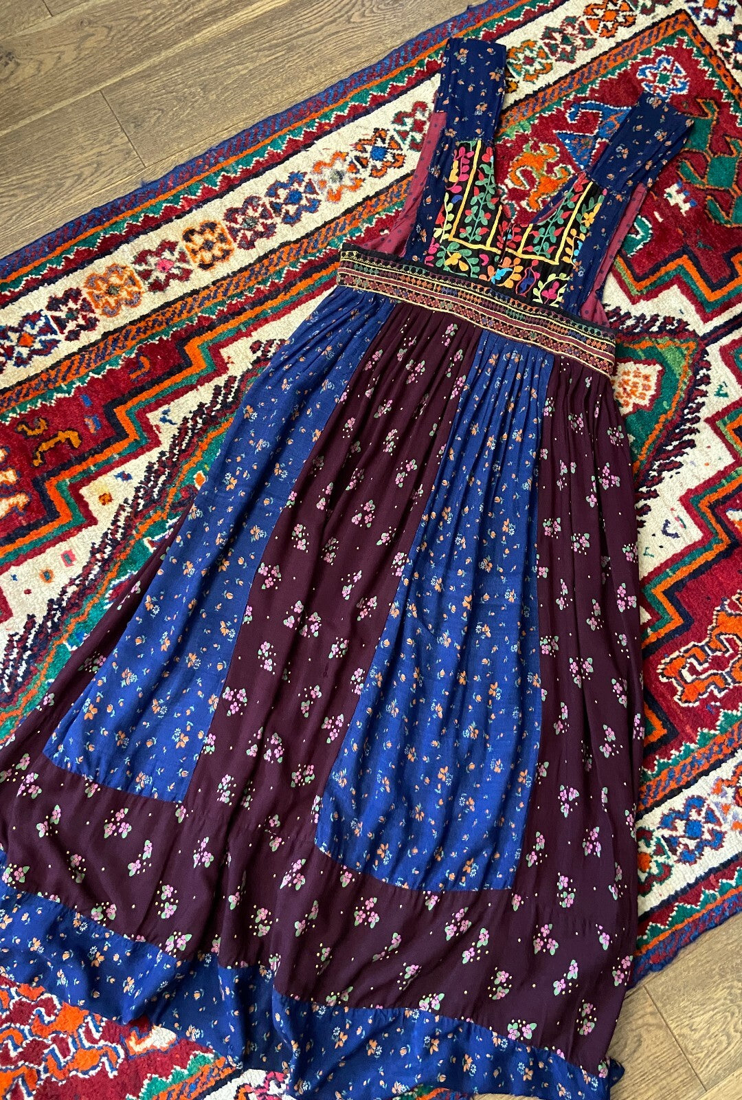 Vintage 1970s Sleeveless Afghan Dress