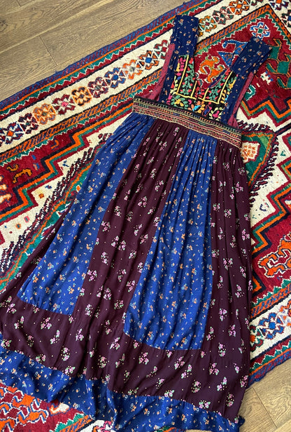 Vintage 1970s Sleeveless Afghan Dress