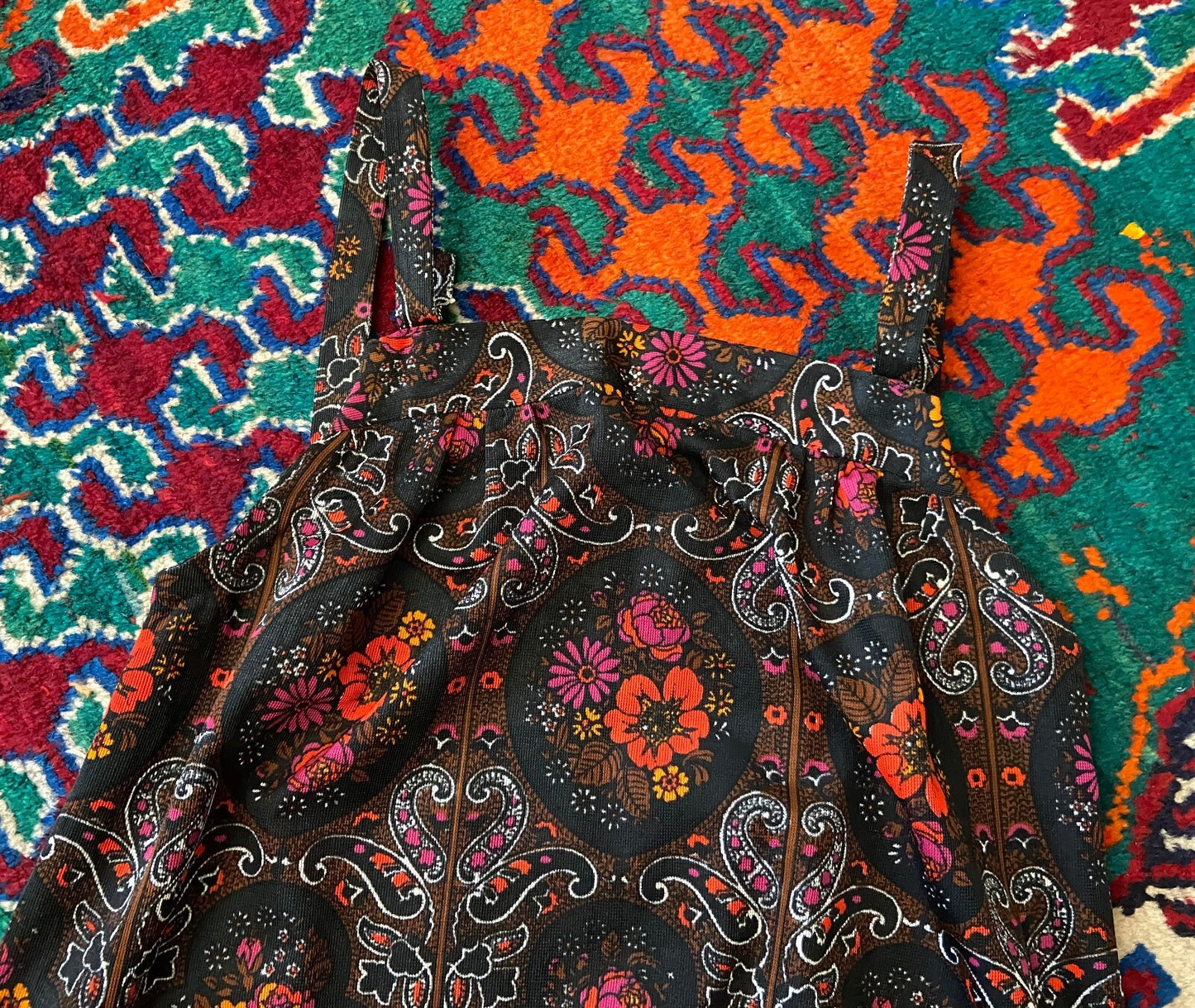 Vintage 1970s Retro Print Slip Dress