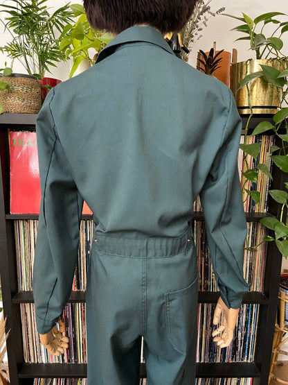 Vintage 1970s Green Workwear Utility Jumpsuit