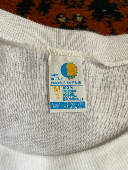 Vintage 1980s Hotel Coton Pizzeria Print Souvenir T-Shirt