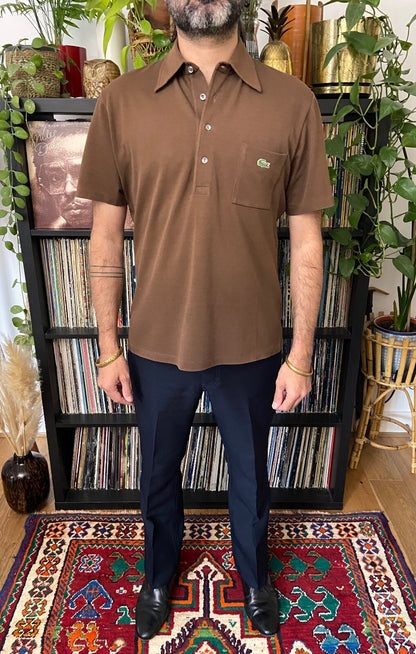Vintage 1970s Brown Lacoste Polo Top