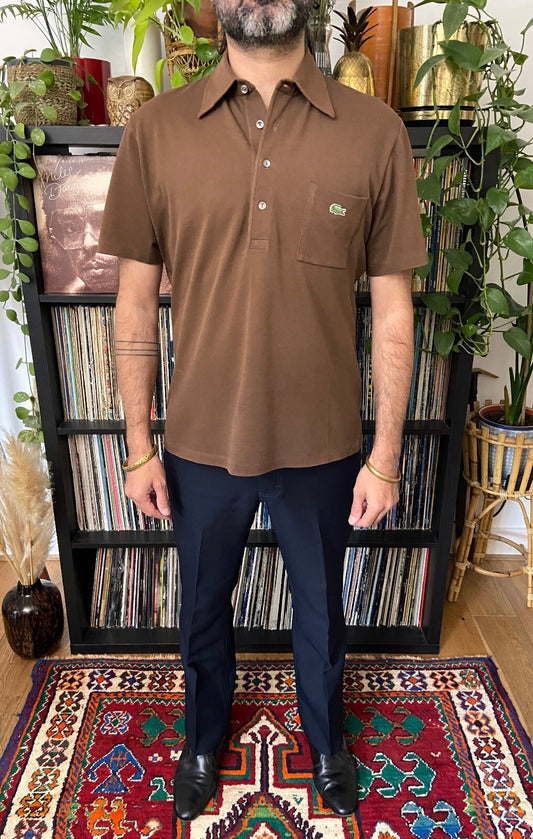 Vintage 1970s Brown Lacoste Polo Top