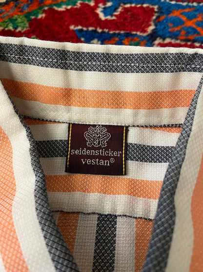 Vintage 1970s Striped Dagger Collar Shirt