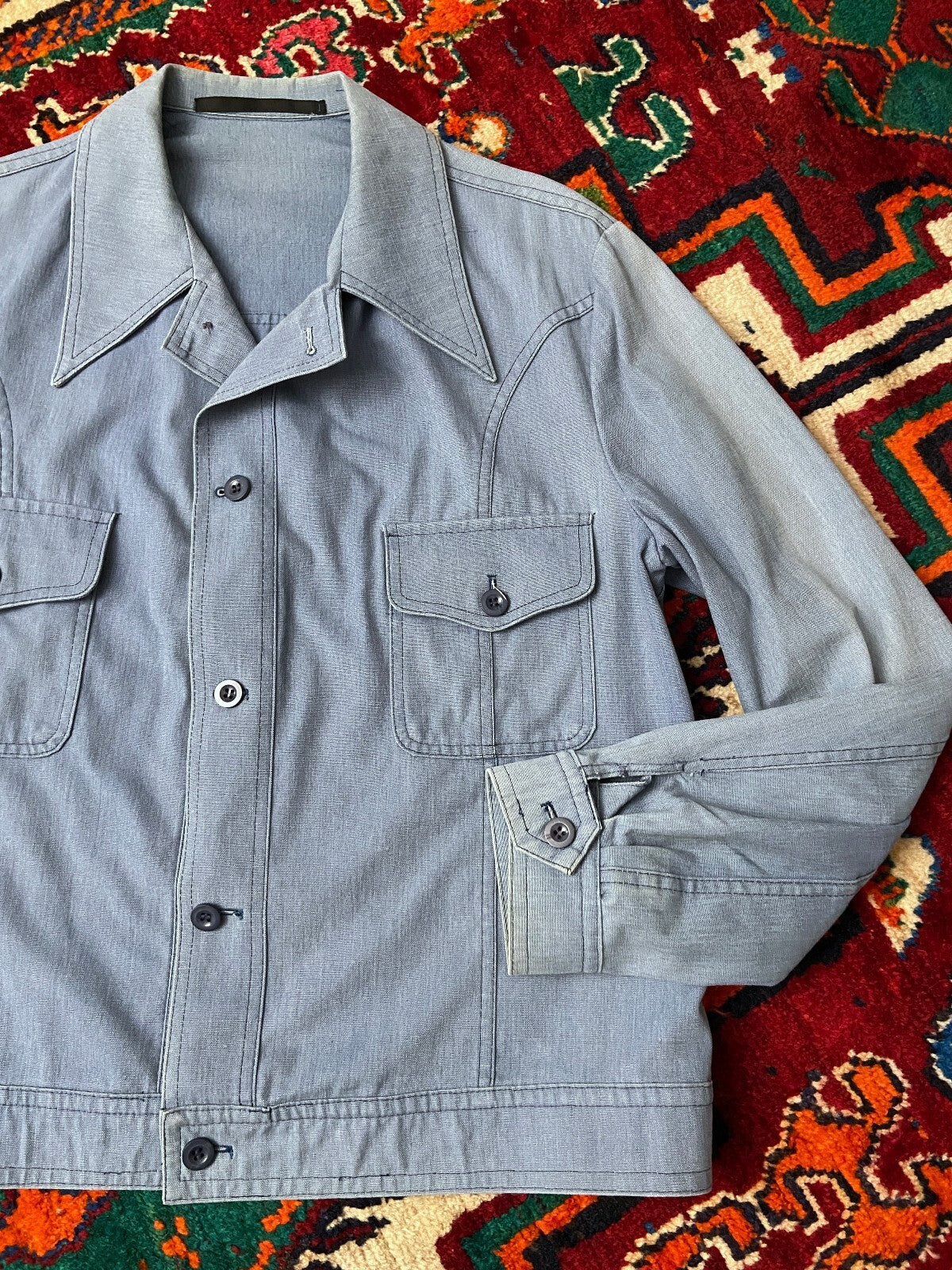 Vintage 1970s St Michael Dagger Collar Denim Jacket