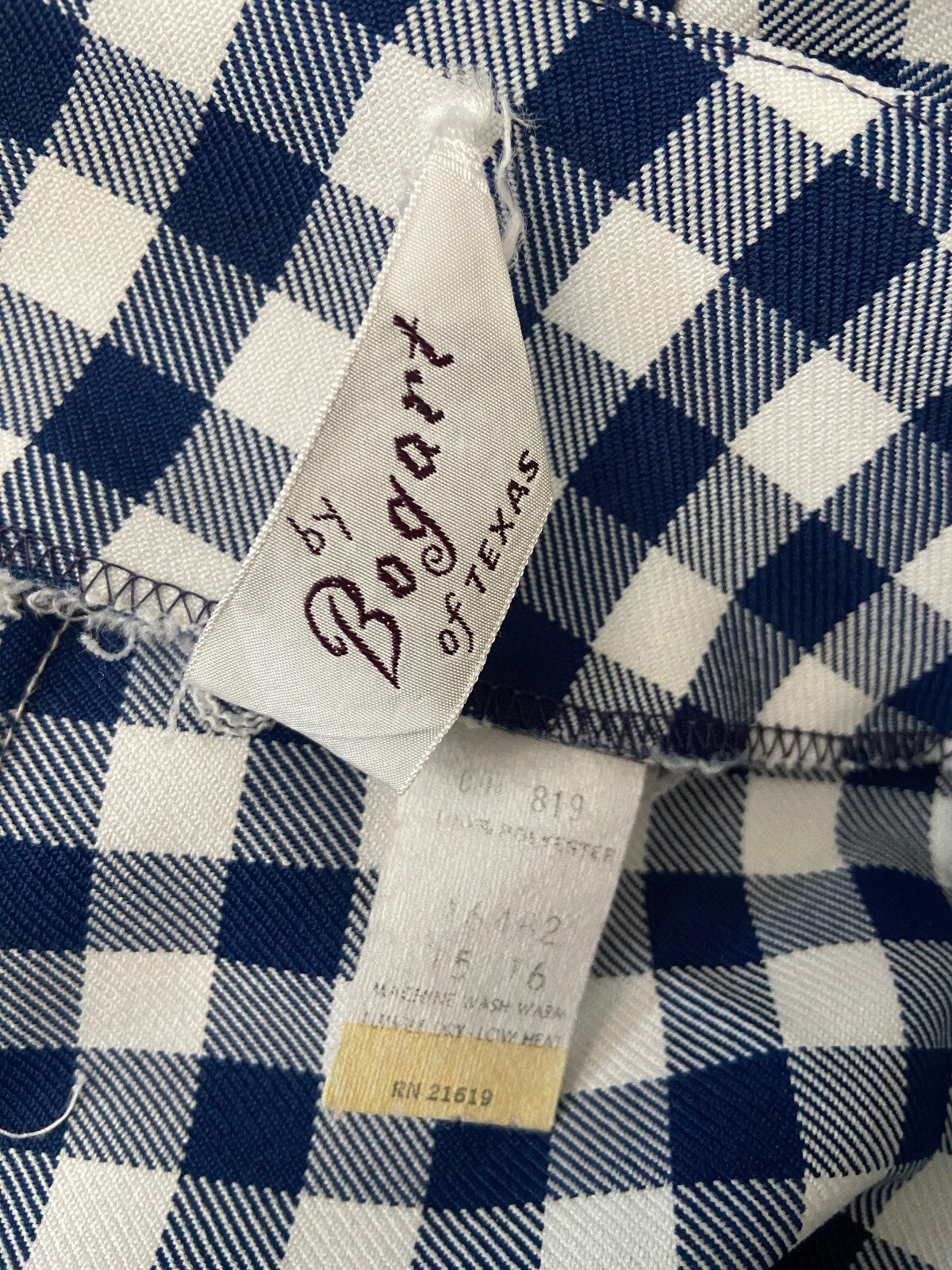 Vintage 1970s Navy & White Check Bellbottom Trousers W32