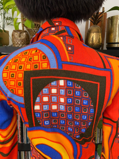 Vintage 1970s Psychedelic Cropped Shirt