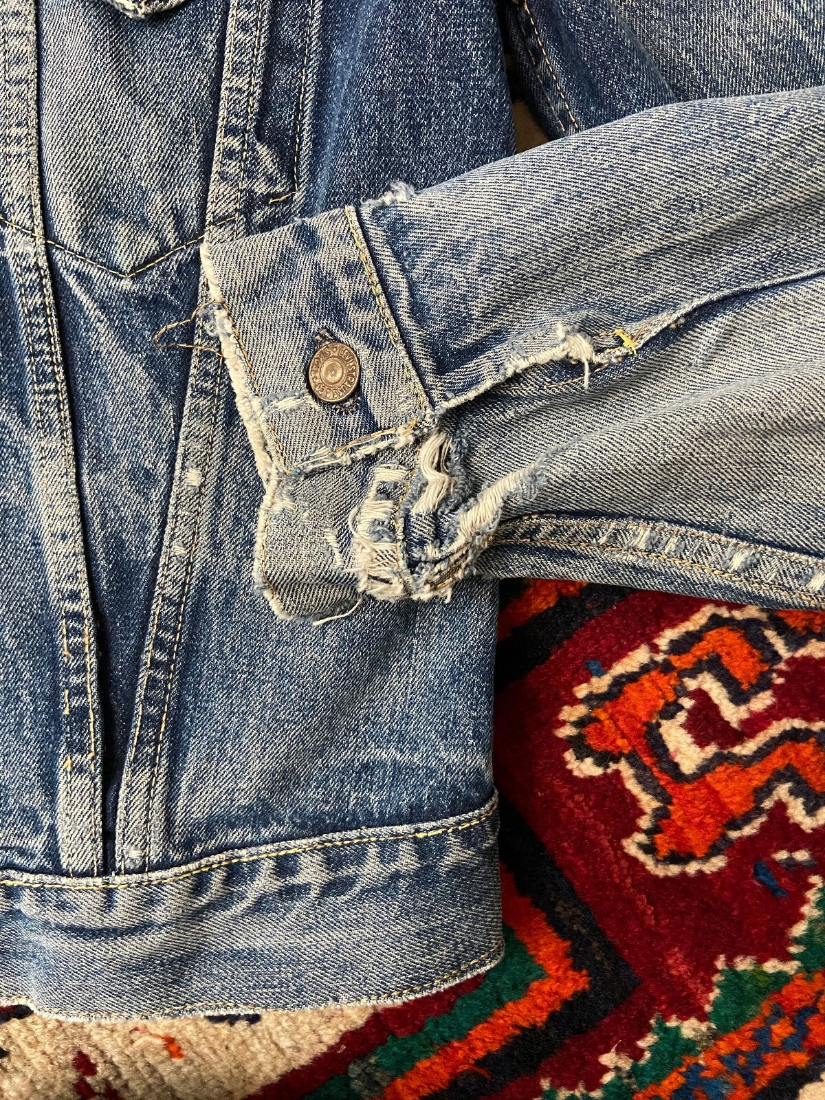 Rare Vintage 1960s Levi's Big E 557 D Button Denim Jacket
