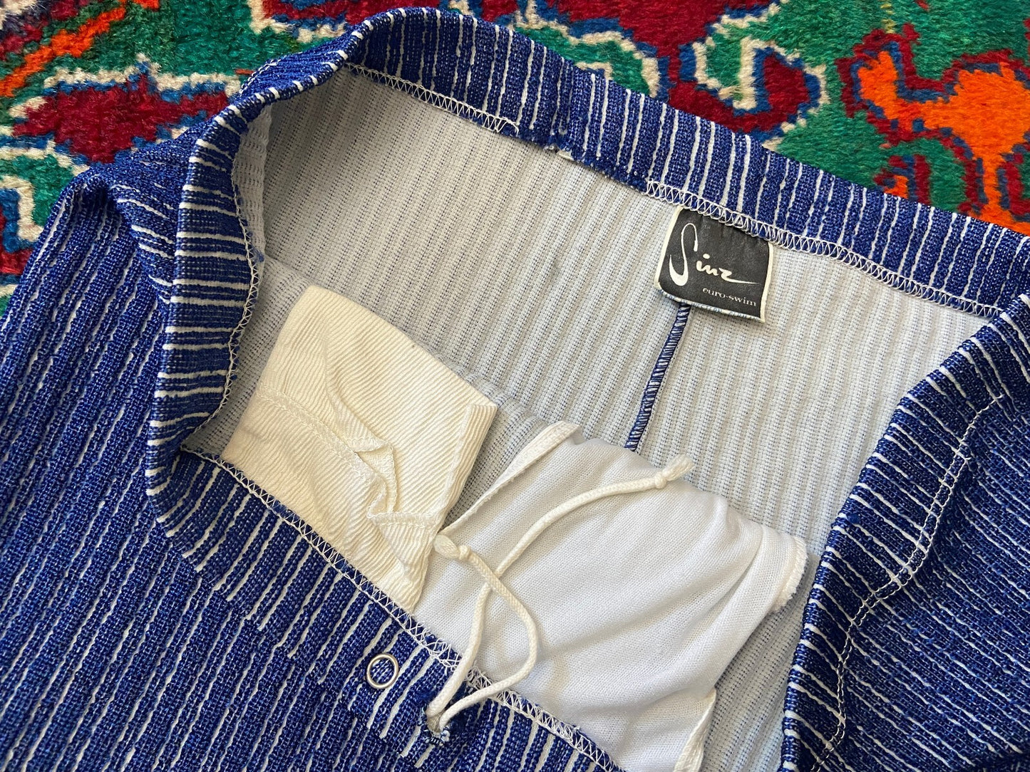 Vintage 1970s Navy Textured Swim Shorts