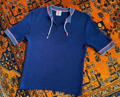 Vintage 1970s Navy Wool & Acrylic Sweater