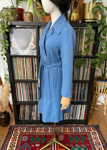 Vintage 1970s Blue Fashionwise Raincoat