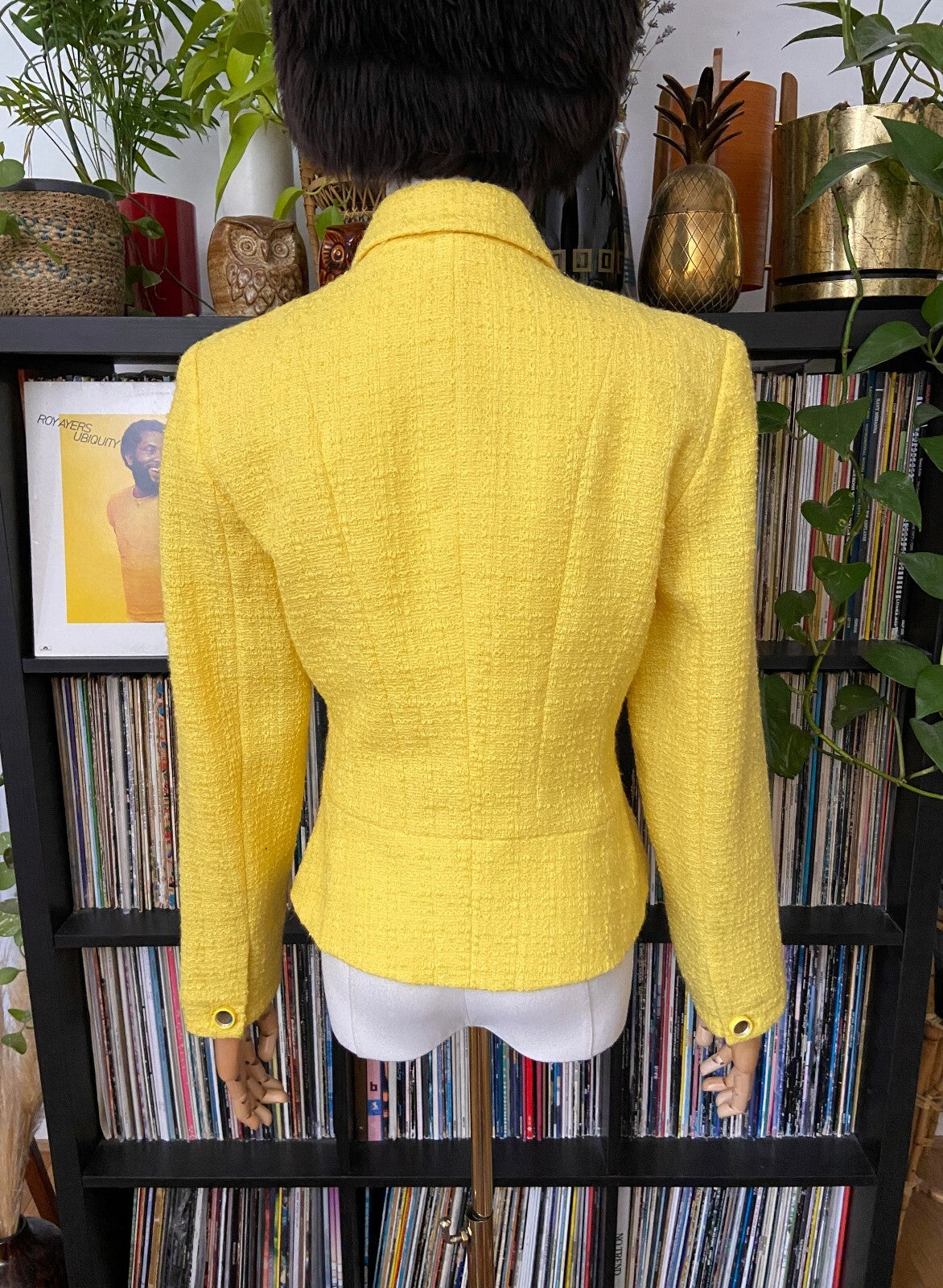 Vintage 1980s Yellow Tweed Jacket