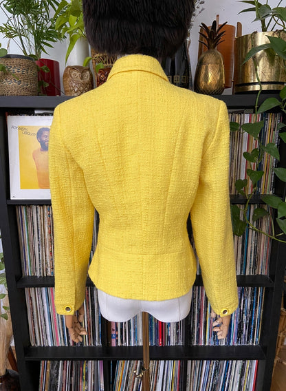 Vintage 1980s Yellow Tweed Jacket